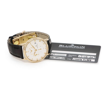 腕時計 ブランパン BLANCPAIN ヴィルレ ダブルタイムゾーン 6260-3642-55B 自動巻き メンズ OH済 K18PG無垢 ホワイト ナイト&デイ表示