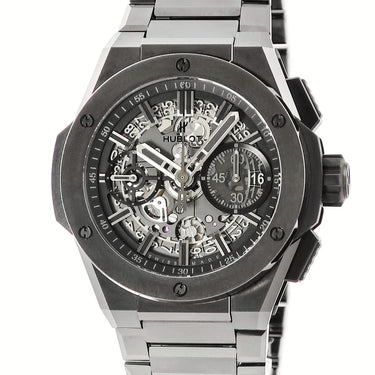 腕時計 ウブロ HUBLOT ビッグバン インテグレーテッド オールブラック 451.CX.1140.CX 自動巻き メンズ OH済 デイト 限定