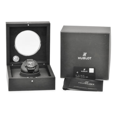 腕時計 ウブロ HUBLOT ビッグバン インテグレーテッド オールブラック 451.CX.1140.CX 自動巻き メンズ OH済 デイト 限定