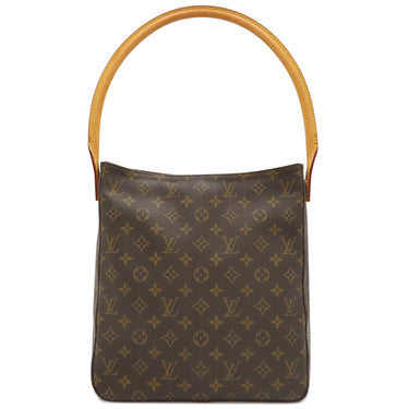 ルイヴィトン LOUIS VUITTON ルーピングGM M51145 モノグラム モノグラムキャンバス ショルダーバッグ ゴールド金具 茶 肩掛け トート