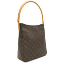 ルイヴィトン LOUIS VUITTON ルーピングGM M51145 モノグラム モノグラムキャンバス ショルダーバッグ ゴールド金具 茶 肩掛け トート