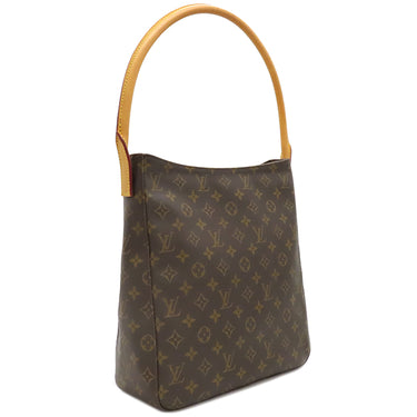 ルイヴィトン LOUIS VUITTON ルーピングGM M51145 モノグラム モノグラムキャンバス ショルダーバッグ ゴールド金具 茶 肩掛け トート