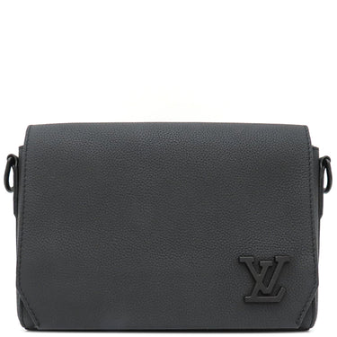 ルイヴィトン LOUIS VUITTON テイクオフ メッセンジャー PM M24769 ノワール グレインレザー ショルダーバッグ マットブラック金具 黒 斜め掛け