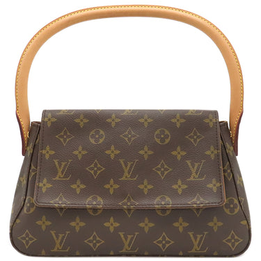 ルイヴィトン LOUIS VUITTON ミニ ルーピング M51147 モノグラム モノグラムキャンバス ハンドバッグ ゴールド金具 茶 ワンショルダーバッグ