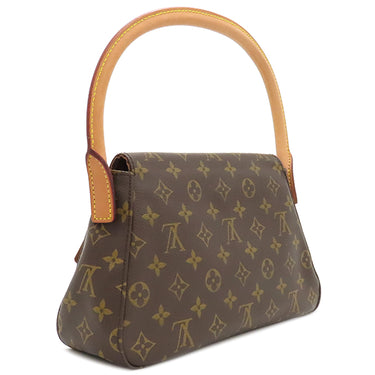 ルイヴィトン LOUIS VUITTON ミニ ルーピング M51147 モノグラム モノグラムキャンバス ハンドバッグ ゴールド金具 茶 ワンショルダーバッグ
