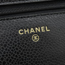 シャネル CHANEL マトラッセ AP0250 ブラック キャビアスキン チェーンウォレット ゴールド金具 黒 斜め掛け チェーンショルダー