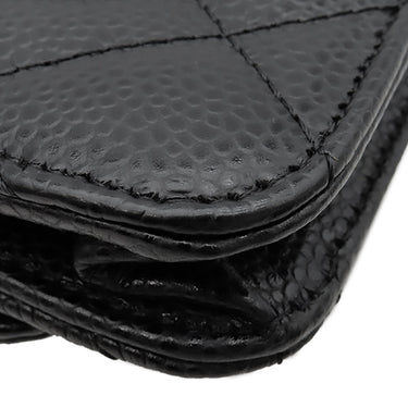 シャネル CHANEL マトラッセ AP0250 ブラック キャビアスキン チェーンウォレット ゴールド金具 黒 斜め掛け チェーンショルダー