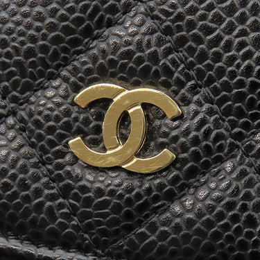 シャネル CHANEL マトラッセ AP0250 ブラック キャビアスキン チェーンウォレット ゴールド金具 黒 斜め掛け チェーンショルダー