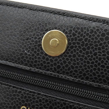 シャネル CHANEL マトラッセ AP0250 ブラック キャビアスキン チェーンウォレット ゴールド金具 黒 斜め掛け チェーンショルダー
