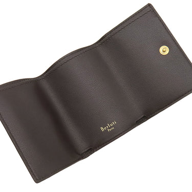 ベルルッティ BERLUTI アカジュー トワル マルブフ ウォレット 106132529 ブラウン カーフ 三つ折り財布 茶