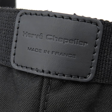 エルベシャプリエ Herve Chapelier 舟形トート M 707CN ノワール×ノワール コットン コーデュラナイロン トートバッグ シルバー金具 黒
