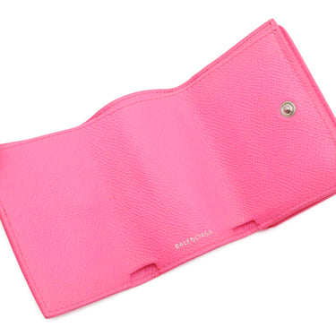 バレンシアガ BALENCIAGA ヴィル ミニウォレット 558208 ピンク カーフ 三つ折り財布 シルバー金具 コンパクトウォレット