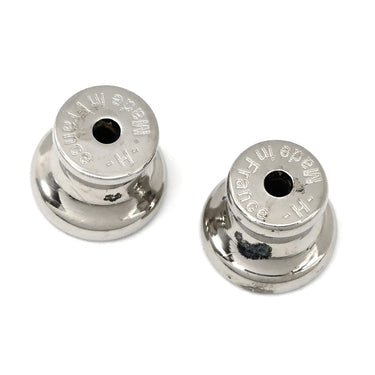 エルメス HERMES タッタソール ネイビーXホワイト エナメル メタル ピアス 馬柄