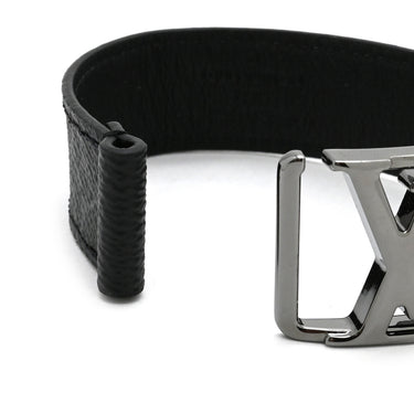 ルイヴィトン LOUIS VUITTON ブレスレット ホッケンハイム M8151E モノグラムエクリプス レザー モノグラムエクリプスキャンバス #19 ブレスレット シルバー金具 黒 グレー