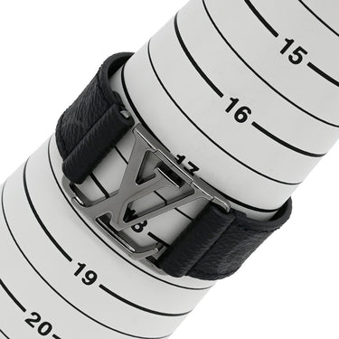 ルイヴィトン LOUIS VUITTON ブレスレット ホッケンハイム M8151E モノグラムエクリプス レザー モノグラムエクリプスキャンバス #19 ブレスレット シルバー金具 黒 グレー