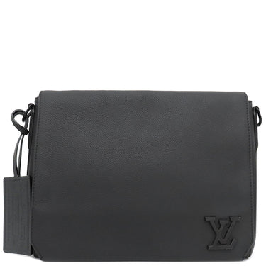 ルイヴィトン LOUIS VUITTON テイクオフ メッセンジャー M57080 ノワール グレインレザー ショルダーバッグ マットブラック金具 黒 斜め掛け