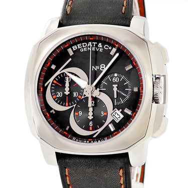 腕時計 ベダ&カンパニー BEDAT & CO No.8 B867.010.310.S 自動巻き メンズ ブラック 黒 オレンジ デイト クロノグラフ スモールセコンド