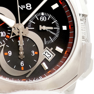 腕時計 ベダ&カンパニー BEDAT & CO No.8 B867.010.310.S 自動巻き メンズ ブラック 黒 オレンジ デイト クロノグラフ スモールセコンド