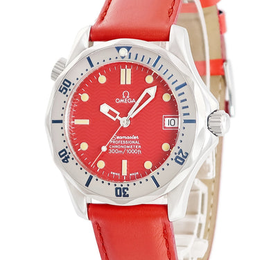 腕時計 オメガ OMEGA シーマスター プロフェッショナル 300 丸井限定 2552.61.05 自動巻き メンズ レディース OH済 デイト レッド