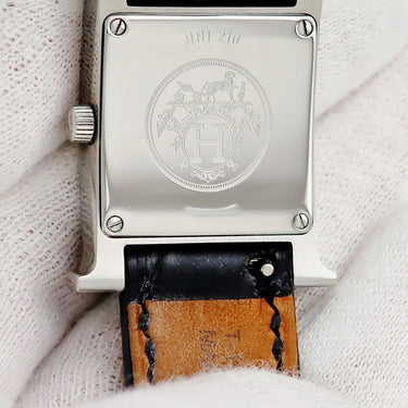 腕時計 エルメス HERMES Hウォッチ HH1.210 クオーツ レディース H型 シルバー ギヨシェ アラビア スクエア