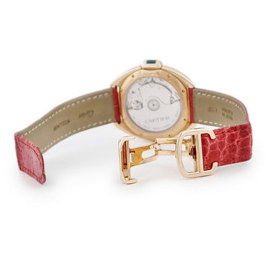 腕時計 カルティエ Cartier クレ ドゥ カルティエ 35mm WJCL0013 自動巻き レディース K18PG無垢 純正ダイヤ デイト ローマン 青針