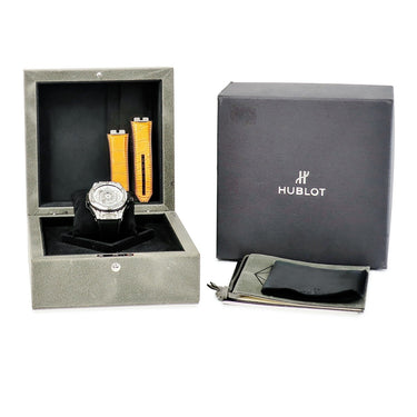 腕時計 ウブロ HUBLOT ビッグバン ウニコ サンブルー チタニウム パヴェ 415.NX.2027.VR.1704.MXM18 自動巻き メンズ 純正ダイヤ