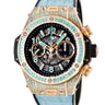 腕時計 ウブロ HUBLOT ビッグバン ウニコ キングゴールド パライバ 411.OX.1189.LR.0919 自動巻き メンズ K18KG無垢 希少石 青