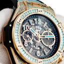 腕時計 ウブロ HUBLOT ビッグバン ウニコ キングゴールド パライバ 411.OX.1189.LR.0919 自動巻き メンズ K18KG無垢 希少石 青