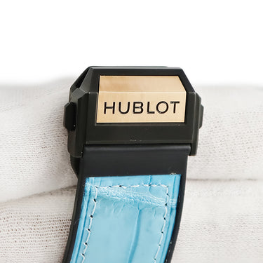 腕時計 ウブロ HUBLOT ビッグバン ウニコ キングゴールド パライバ 411.OX.1189.LR.0919 自動巻き メンズ K18KG無垢 希少石 青