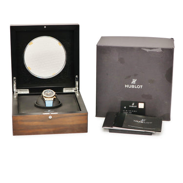 腕時計 ウブロ HUBLOT ビッグバン ウニコ キングゴールド パライバ 411.OX.1189.LR.0919 自動巻き メンズ K18KG無垢 希少石 青