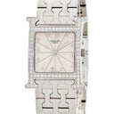 腕時計 エルメス HERMES Hウォッチ HH1.530 クオーツ レディース 純正ダイヤ シルバー アラビア H型 スクエア