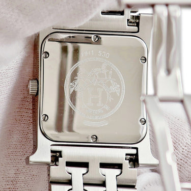 腕時計 エルメス HERMES Hウォッチ HH1.530 クオーツ レディース 純正ダイヤ シルバー アラビア H型 スクエア