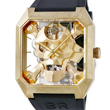 腕時計 ベル&ロス BELL＆ROSS BR01 サイバー スカル ブロンズ BR01-CSK-BR/SRB 手巻き メンズ スケルトン ガイコツ ドクロ 限定