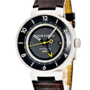 腕時計 ルイヴィトン LOUIS VUITTON タンブール ムーン GMT Q8D30Z 自動巻き メンズ ブラック イエロー バー アラビア デイト