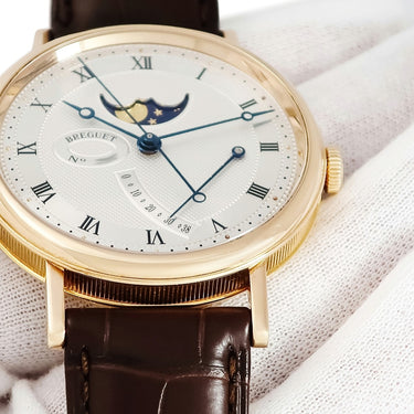 腕時計 ブレゲ BREGUET クラシック ムーンフェイズ 7787BR/12/9V6 自動巻き メンズ K18RG無垢 ギヨシェ ブレゲ針 コインエッジ