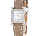 腕時計 エルメス HERMES Hウォッチ HH1.235.216 クオーツ レディース 純正ダイヤ H型 四角 シェル アラビア ホワイト　