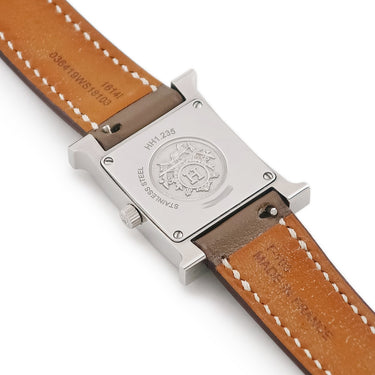 腕時計 エルメス HERMES Hウォッチ HH1.235.216 クオーツ レディース 純正ダイヤ H型 四角 シェル アラビア ホワイト　