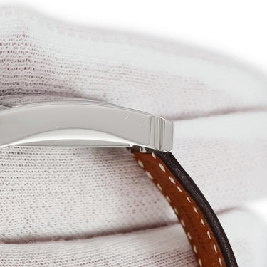 腕時計 エルメス HERMES Hウォッチ HH1.235.216 クオーツ レディース 純正ダイヤ H型 四角 シェル アラビア ホワイト　