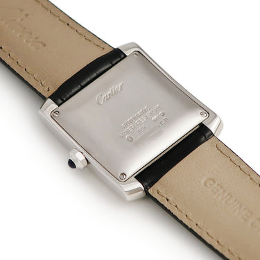 腕時計 カルティエ Cartier タンクフランセーズ LM W50011S3 自動巻き メンズ K18WG無垢 ギョウシェ ローマン 青針 デイト