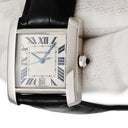 腕時計 カルティエ Cartier タンクフランセーズ LM W50011S3 自動巻き メンズ K18WG無垢 ギョウシェ ローマン 青針 デイト