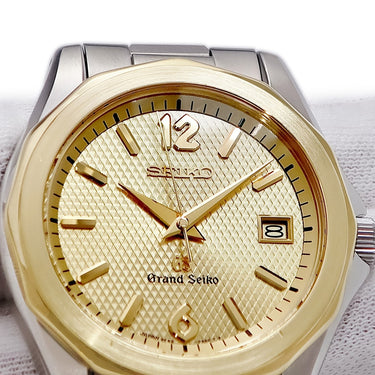 腕時計 グランドセイコー Grand Seiko SBGX036 9F62-0A70 クオーツ メンズ K18YG×SS コンビ デイト ゴールド ギョウシェ 十二角形