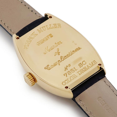 腕時計 フランクミュラー FRANCK MULLER トノウカーベックス カラードリームス 7851SC 自動巻き メンズ K18YG無垢 ギョウシェ ブルー