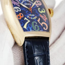 腕時計 フランクミュラー FRANCK MULLER トノウカーベックス カラードリームス 7851SC 自動巻き メンズ K18YG無垢 ギョウシェ ブルー