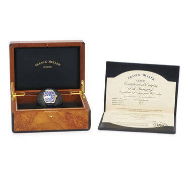 腕時計 フランクミュラー FRANCK MULLER トノウカーベックス カラードリームス 7851SC 自動巻き メンズ K18YG無垢 ギョウシェ ブルー