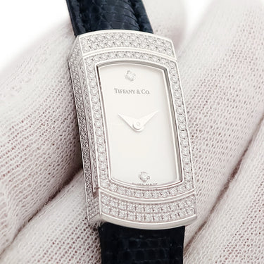 腕時計 ティファニー Tiffany & Co カクテルウォッチ クオーツ レディース K18WG無垢 純正ダイヤ ホワイト 白