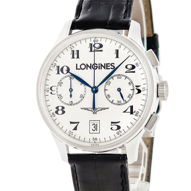 腕時計 ロンジン LONGINES オナ―＆グローリー クロノグラフ L7.894.6 自動巻き メンズ K18WG無垢 懐中時計SET 白 アラビア 限定