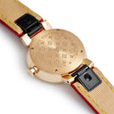 腕時計 ルイヴィトン LOUIS VUITTON タンブール Q1K07 クオーツ レディース K18PG無垢 純正ダイヤ ホワイト シェル ラウンド