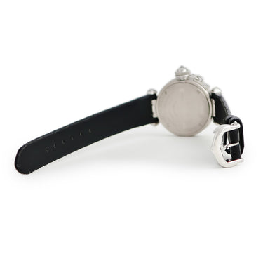 腕時計 カルティエ Cartier ミス パシャ 27mm WJ124027 クオーツ レディース K18WG無垢 純正ダイヤ 青針 シルバー