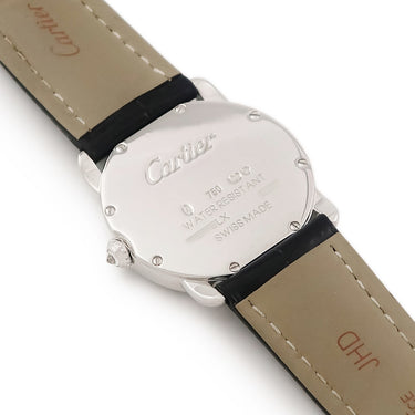 腕時計 カルティエ Cartier ロンド ルイ カルティエ SM WR000251 クオーツ レディース K18WG無垢 純正ダイヤ アイボリー 青針