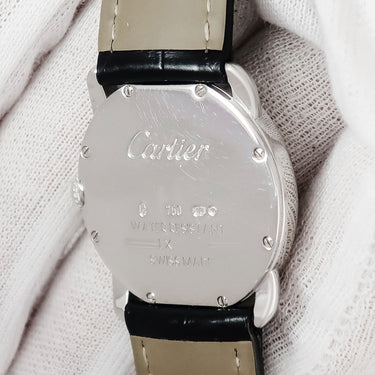 腕時計 カルティエ Cartier ロンド ルイ カルティエ SM WR000251 クオーツ レディース K18WG無垢 純正ダイヤ アイボリー 青針